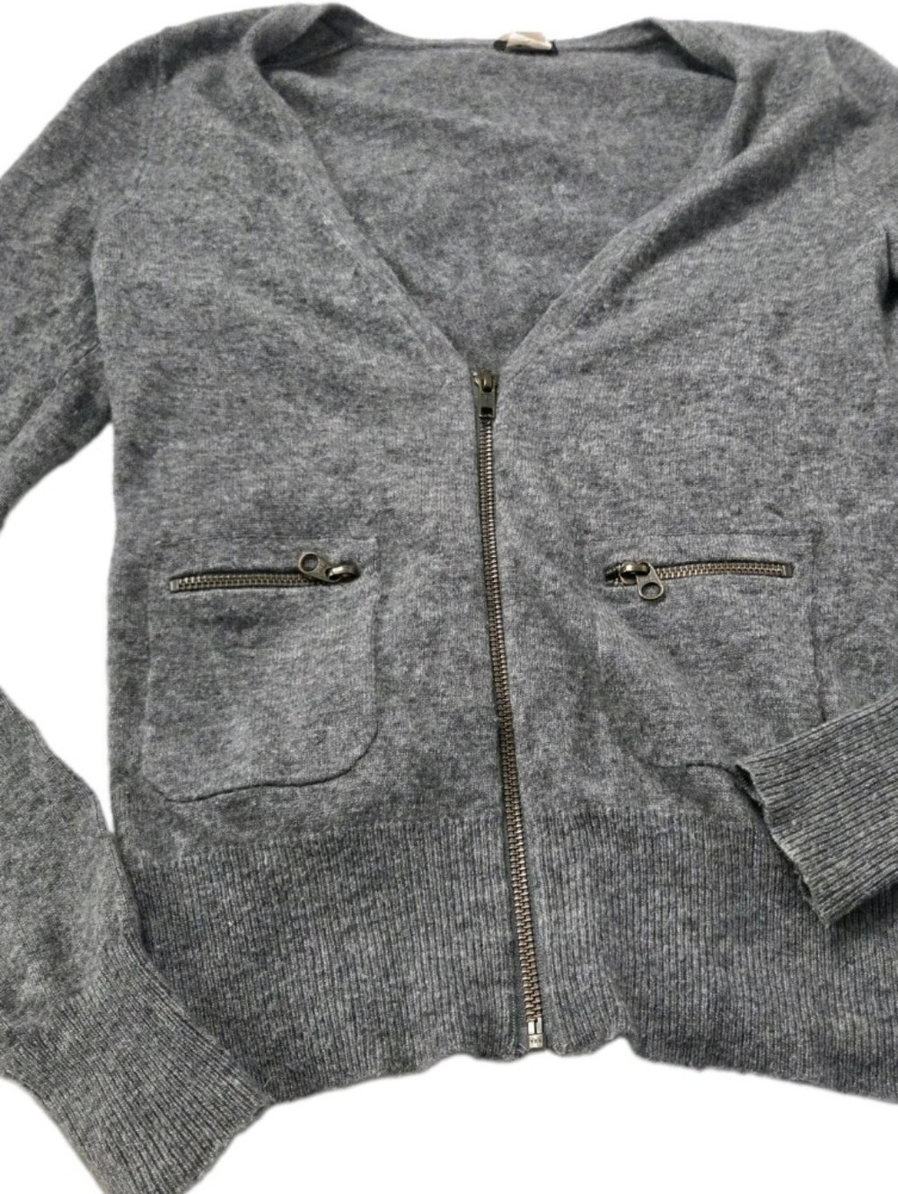 J. CrewGray Zip-Front Women's Sweater Cardigan